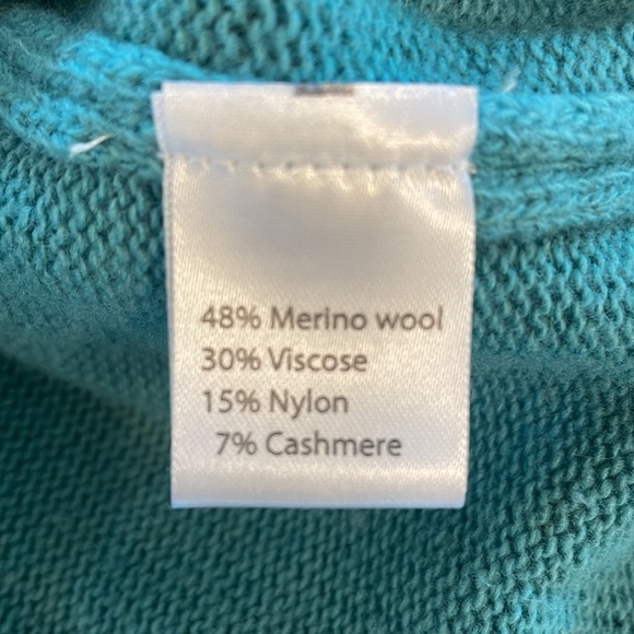 BENEDETTA B made in ITALY WOOL / CASHMERE turtleneck sweater tunic TEAL size XS - Picture 12 of 12